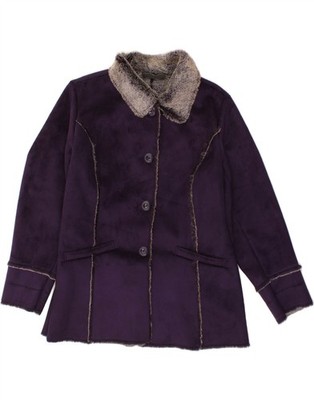 CENTIGRADE Womens Overcoat UK 16 Large Purple Polyester AS01