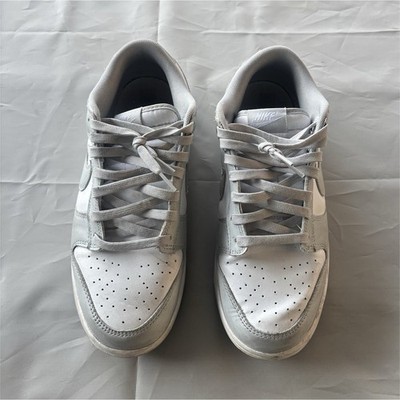Nike Dunk Low White Leather Men's Basketball Sneakers Lace Up Low Top