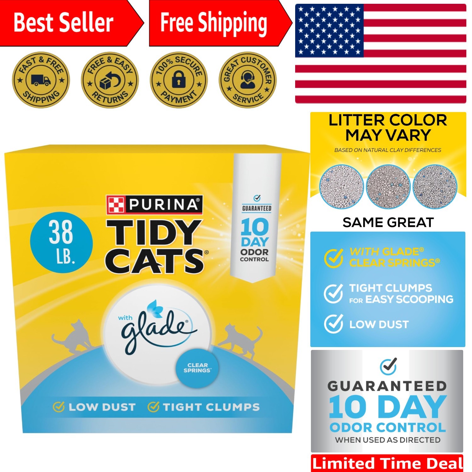 Glade Scented Purina Cat Litter - 38 lb. Clumping Formula fo