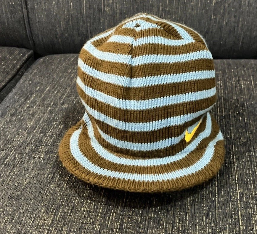 Gorro de ala reversible Nike para niños - tejido azul y marrón Y2k - talla 8-20 Foto 4 de 4