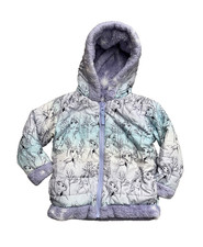 Disney Frozen Little Girls Reversible Faux Fur Jacket Size 3T
