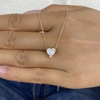 1.5ct Heart Pendant Necklace Yellow Gold 14K Labcreated Diamond F/VS — photo 7