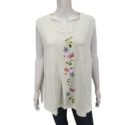 CST Sport Women's Everyday Dressy Embroidered Tank Top 4X Plus Size 