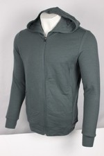 Unbound Merino Men's Compact Travel Hoodie Full Zip L Large Dusty Teal