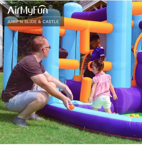 Inflatable Bounce House, Bouncer & Slide with Air Blower,Play House with Ball - Picture 3 of 11