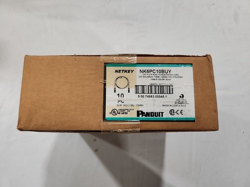 NEW 10 Pack Panduit / NetKey NK6PC10BUY Cat 6 UTP RJ45 10' Blue Patch Cord - 第 1/5 張圖片