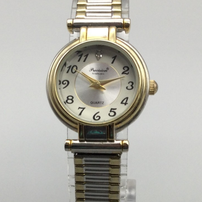 Precision by Gruen Ladies Watch White Dial Gold Tone Stainless Stretch Bracelet Precision by Gruen | Accessories | Precision By Gruen Ladies  main image 2