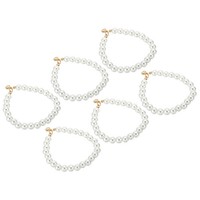 Kunstperlen-SchlüSselanhäNger-Armband,6 StüCk 8Mm Perlen-SchlüSselring-Lanyard