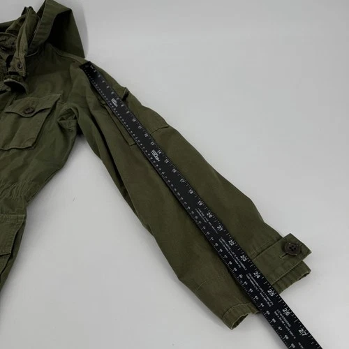 J.Crew Mens Field Jacket Army Green Utility Hooded Military Coat NX-631 Small image 6