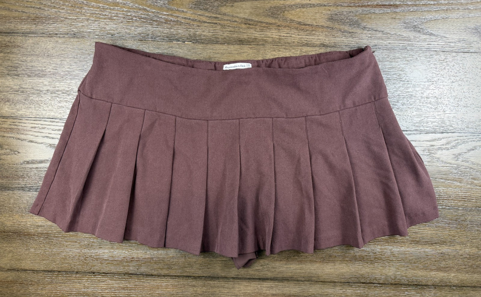 Women’s Abercrombie & Fitch Pleated Mini Skirt Brown Preppy XXL