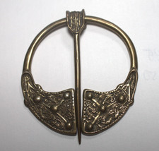 Hand Forged Bronze Medieval Celtic Cloak Pin Penannular Brooch renaissance