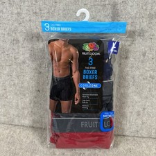 Fruit Of The Loom Coolzone Fly Tag-Free Boxer Briefs Mens Large 36-38 3 Pack 