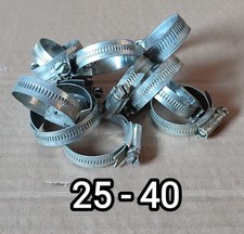 12 wysokiej jakości używanych stalowych zacisków węża napędowego na ślimaki jubilee. 25-40.