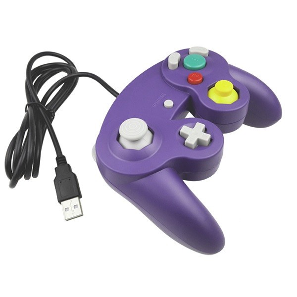 Manette GameCube USB PC Linux Mac manette rétro violette