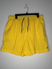 Polo Ralph Lauren Mens Size XL Swim Trunks Bright Yellow Lined Bathing Suit