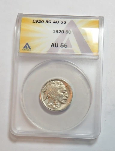 1920 BUFFALO NICKEL AU55 ANACS