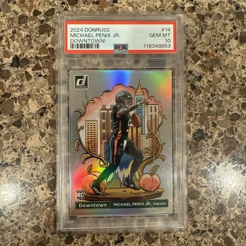 2024 Panini Donruss #14 Michael Penix Jr. Downtown! RC PSA 10 🏈 📈
