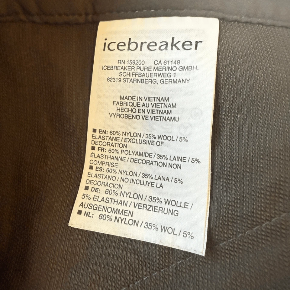 Pantalones Cortos Icebreaker Para Hombre Mezcla de Lana Cintura Ajustable Senderismo Persistente Gris Pequeño Foto 4 de 4