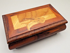 BAYER WALNUT WOOD MUSIC TRINKET BOX