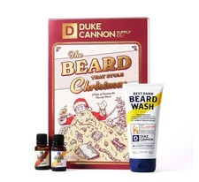    Duke Cannon The Beard That Stole Christmas 3pc Gift Set Beard Wash Oil  