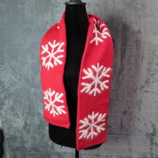 GAP Kids Scarf Girls One Size Red Snowflake Knit Winter Rabbit Hair Blend Cozy