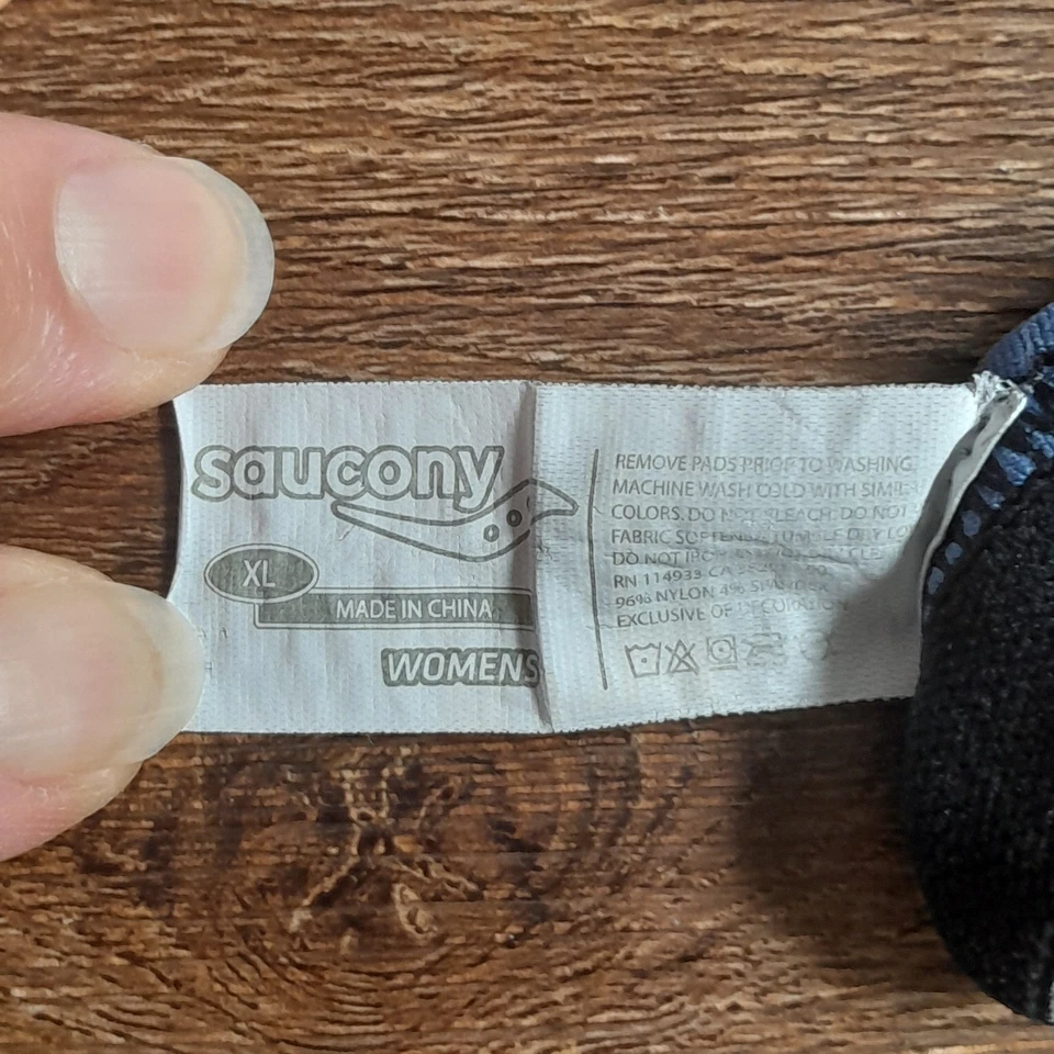 Saucony Womens Sports Bra XL Blue Lilac Gym Running Yoga Workout Activewear VGC - Image 3 of 4