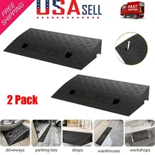 2 Pack Driveway Ramp Heavy Duty Vehicle Curb Rubber Threshold Ramp Professional