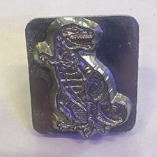 Craftool Co raro/vintage 1989 strumento timbro in pelle modello n. 8414 dinosauro T-Rex