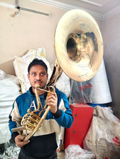 SOUSAPHONE TUBA 22" BELL SIZE GOLD POLISH MADE OF PURE BRASS CASE BOX FREE SHIP