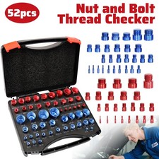 52pcs Screw Bolt Nut Thread Measure Gauge Size Checker Set 24 Metric 28 SAE