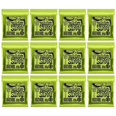 12-Pack Ernie Ball 2221 Regular Slinky Nickel Electric Guitar Strings, 10-46