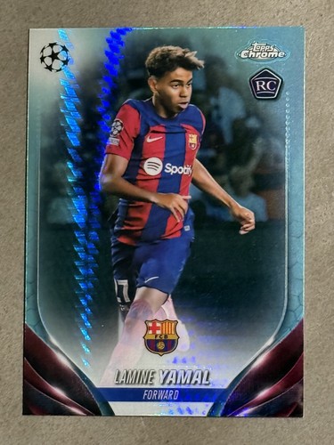 2023-24 Topps Chrome UCC - Lamine Yamal #64 Aqua Prism Refractor (RC)