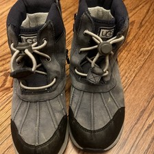 UGG Boots Turlock Gray Suede Snow Zippers Waterproof Kids Youth 3