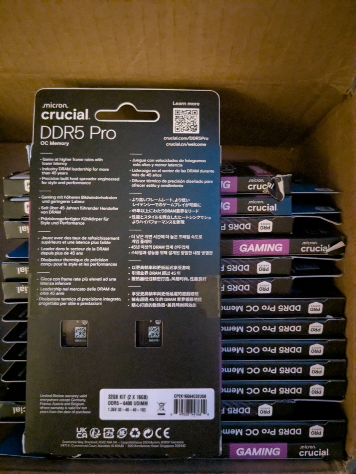 Crucial Pro DDR5 RAM Kit (2x16GB), 6400MHz CL32-40-40-103 XMP EXPO 2