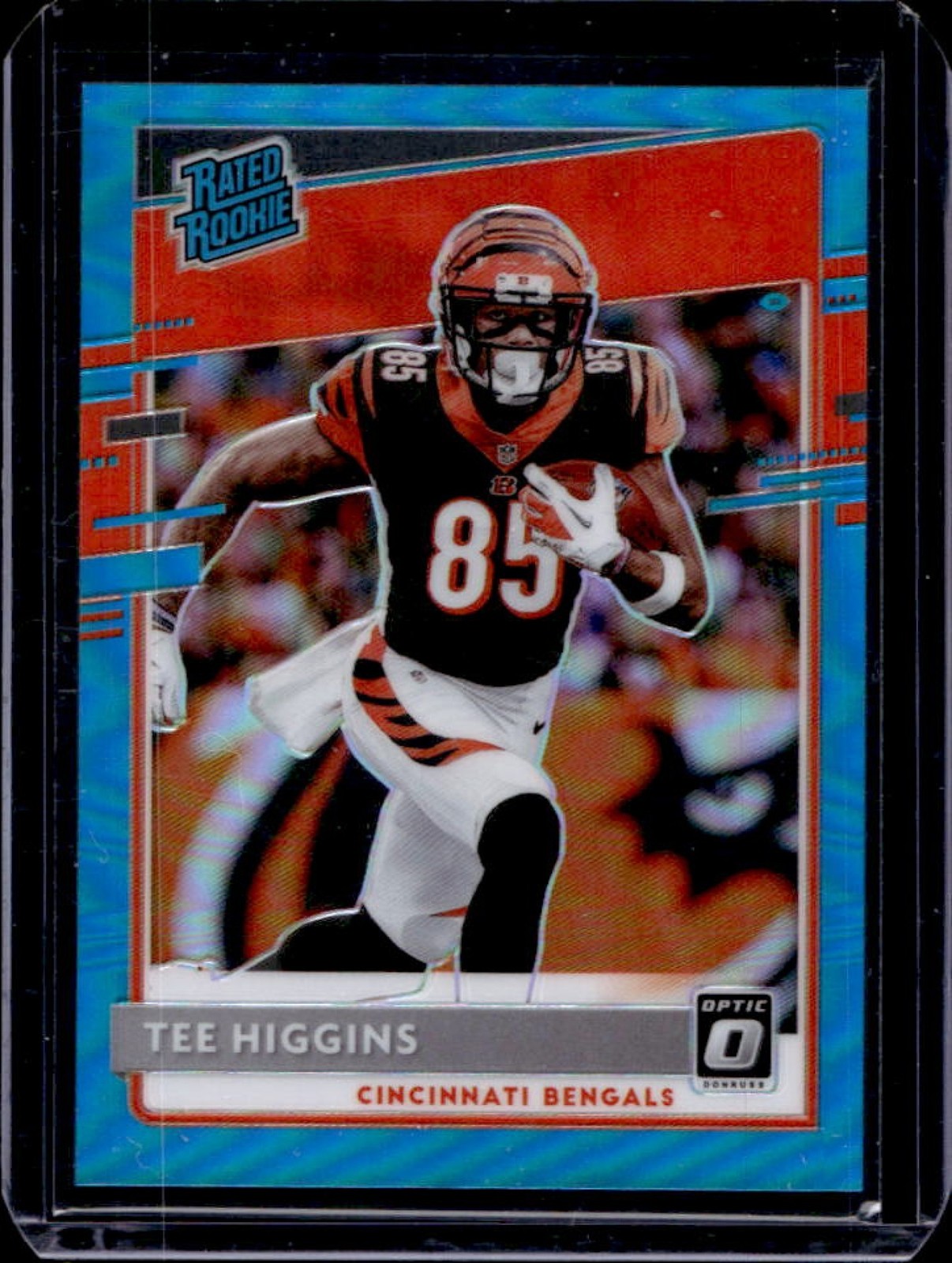 2020 Donruss Optic Tee Higgins Aqua Prizm Rookie RC #161/299 Bengals