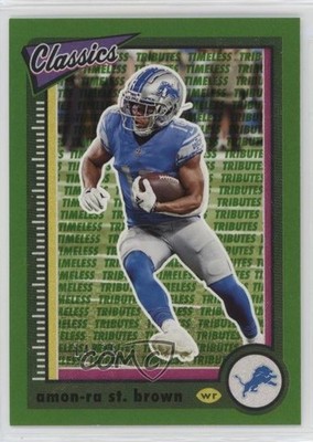 2022 Panini Classics Timeless Tributes Green /25 Amon-Ra St Brown #30 18kr