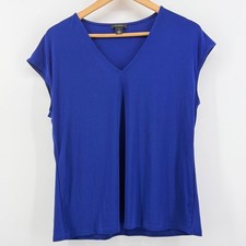 Halogen Cap Sleeve NWT Royal Blue V-Neck Blou...