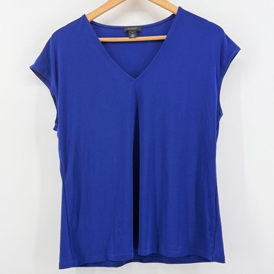 Halogen Cap Sleeve NWT Royal Blue V-Neck Blouse S Quiet Luxury Career
