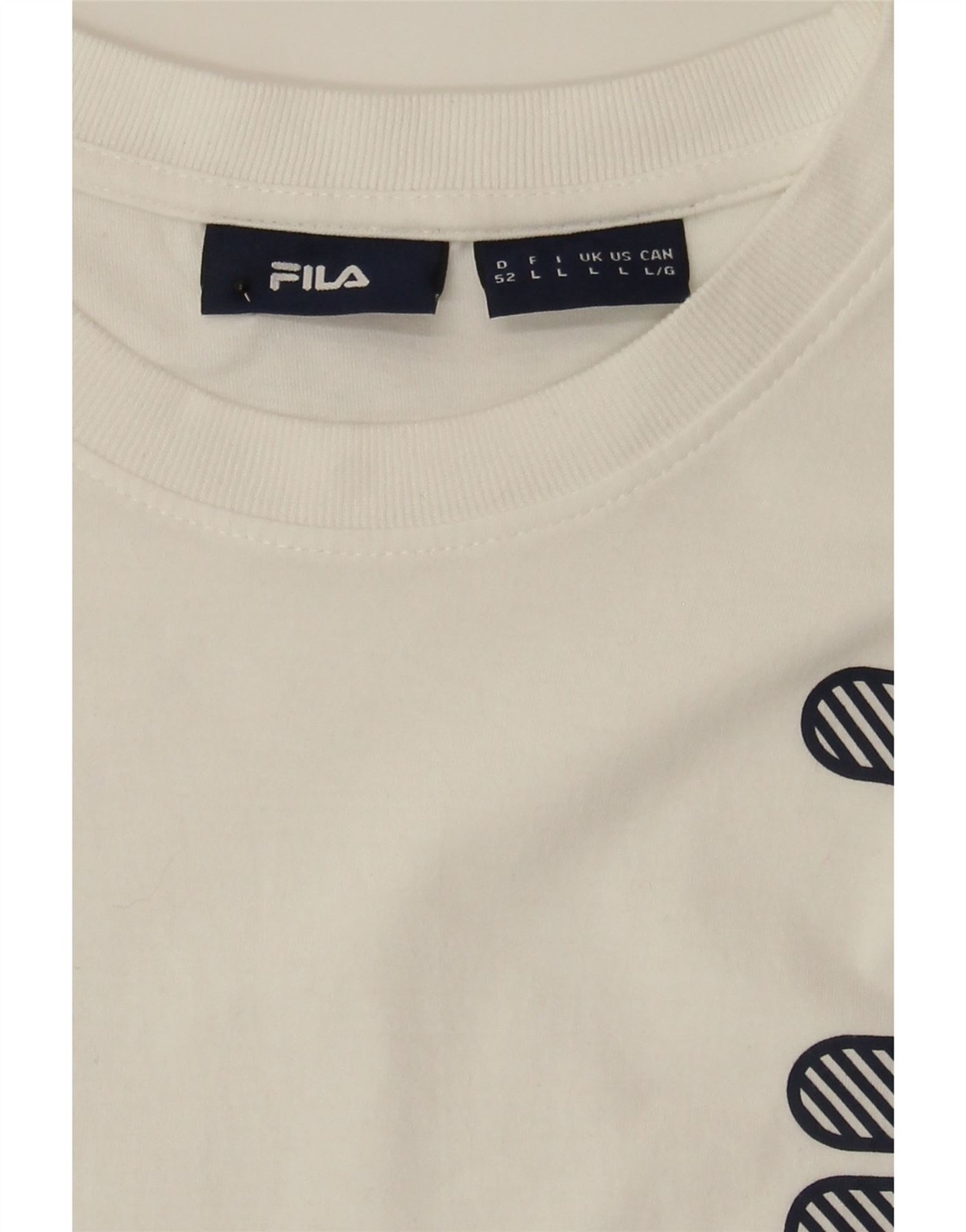 FILA Maglietta Uomo Grafica Top Grande Bianco Cotone DB42