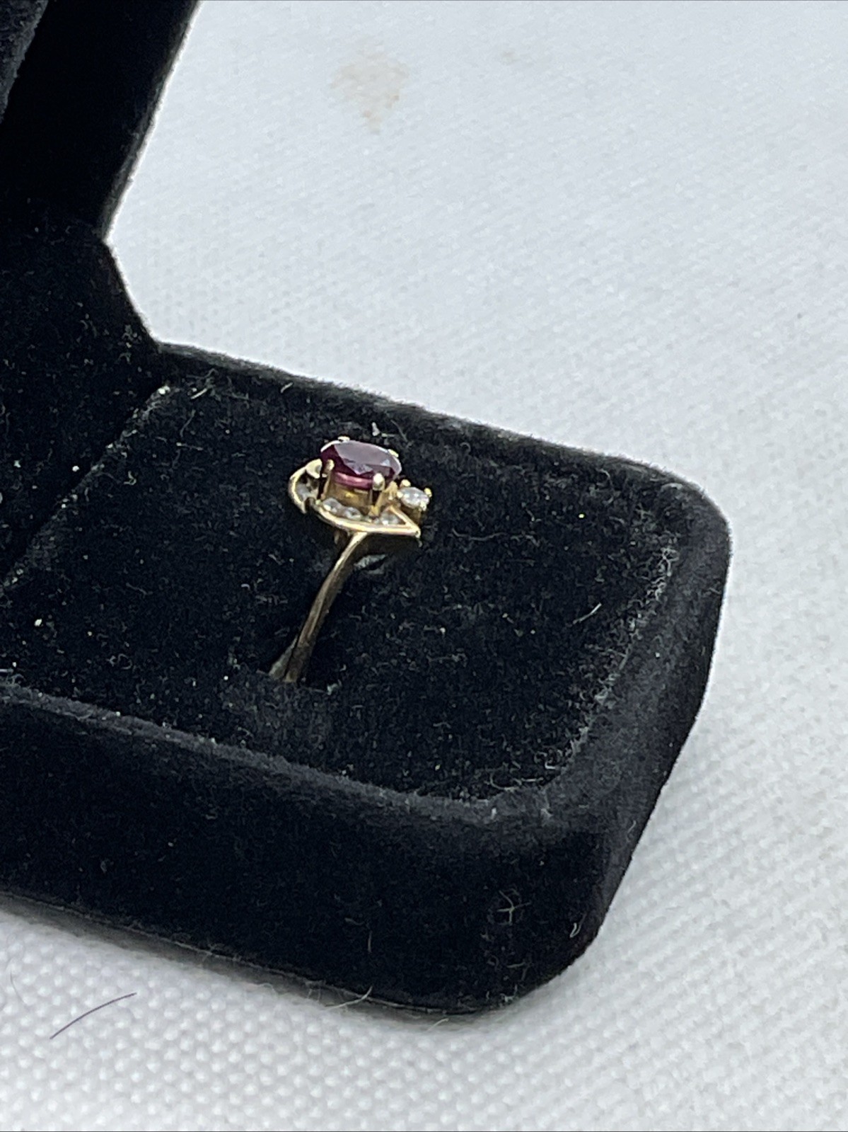 CUTE Solid 18K (750) Yellow Gold Created Ruby & D… - image 17