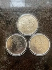 LOT OF 3 US 90% Morgan Silver Dollars 21p, 21d, 21s Better Conditions