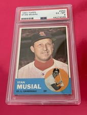 1963 Topps #250 Stan Musial - Cardinals’ HOF’er, PSA 6 Fantastic Card!