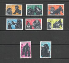 T3029 Rwanda 1983 Fauna Gorilla 8v MNH