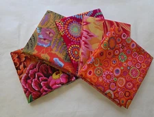 5 Fat Quarters - Orange Kaffe Fassett FQ 18 x 22 100% Cotton Quilt Fabric Ver 6