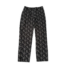 Ann Taylor vintage black floral straight leg pants 100 cotton size 8