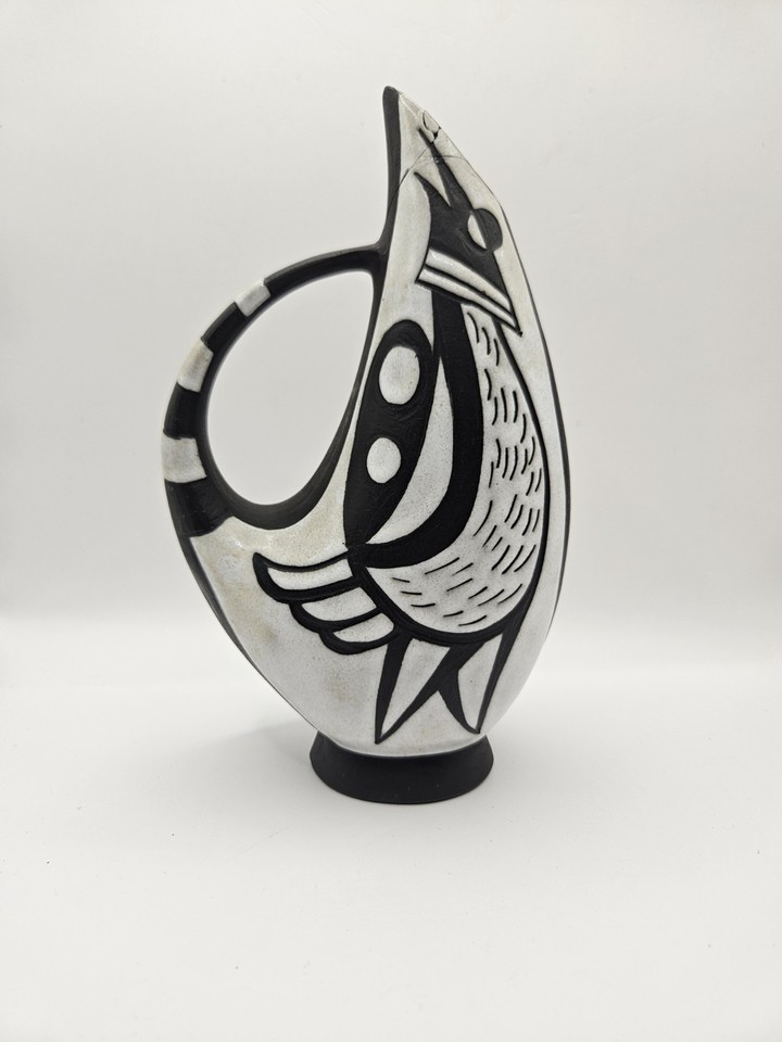 Marianne Starck MA&S 5581/2 Bird Vase Sgraffito Danish MCM 1960s Repair