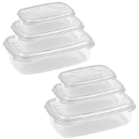 2X3-Teilige Rechteckige Frischhaltedose Deckel BehäLter Aufbewahrung Transparent