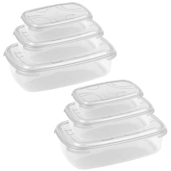 2X3-Teilige Rechteckige Frischhaltedose Deckel BehäLter Aufbewahrung Transparent-image