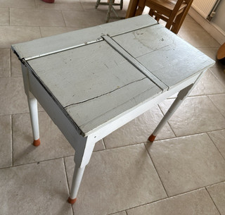 Vintage Oak Old School Desk Double Flip up Lids Painted Herefordshire