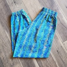 Vintage International Baggyz Parachute Pants M Blue Green Electric 80s 90s Y2K